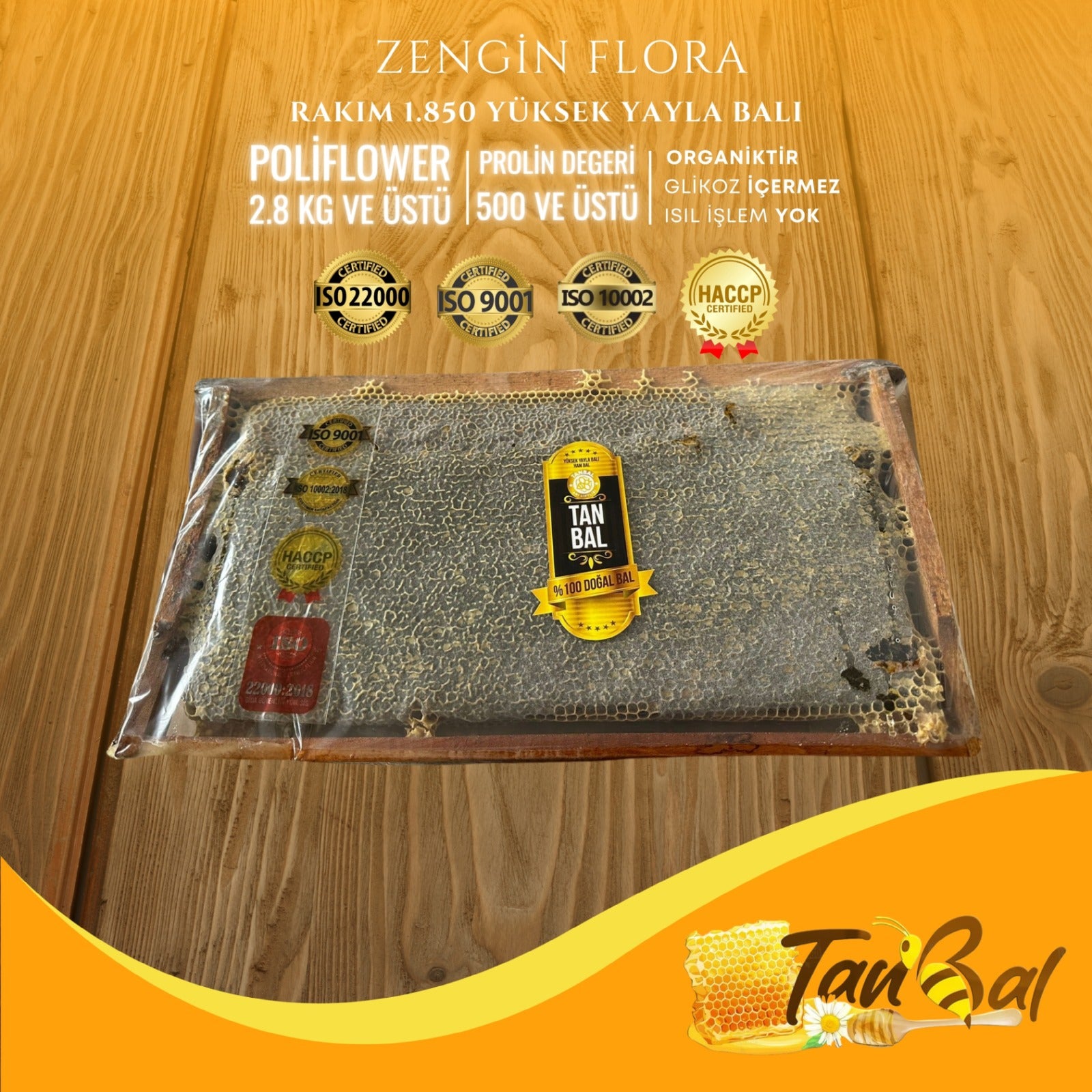 Tanbal Siyah Seri Yoğun Polenli Şifa Balı (Petekli)