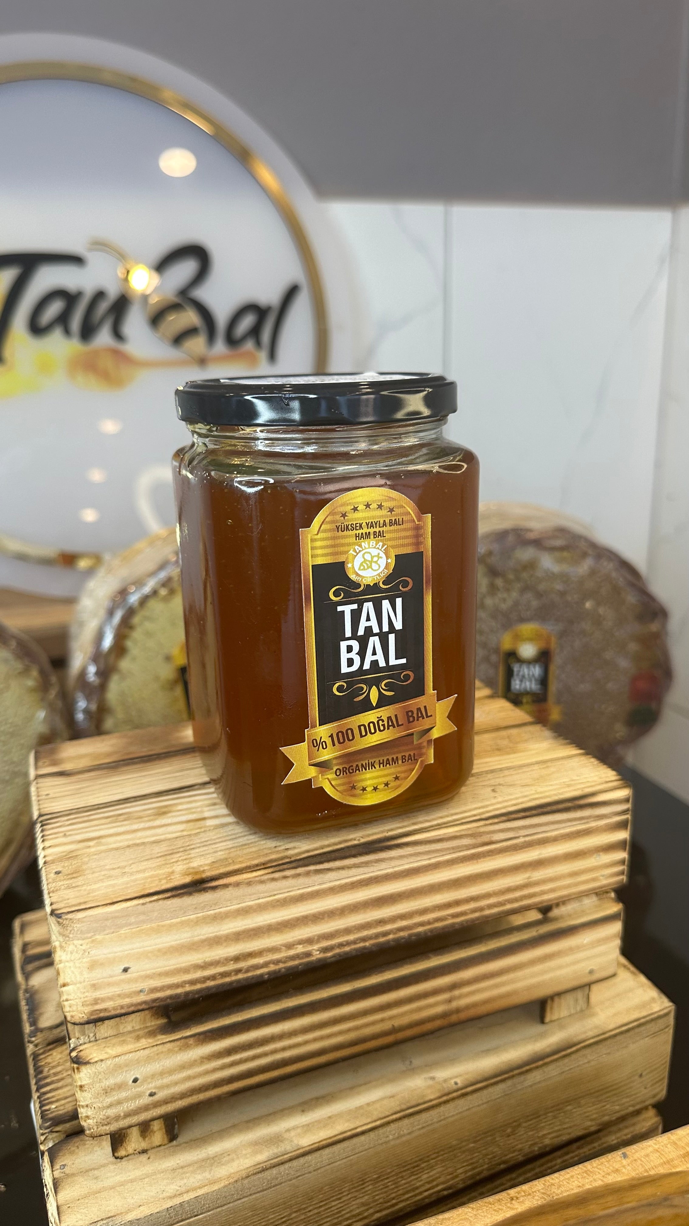 Tanbal Organik Süzme Bal 1 KG Cam Kavanoz