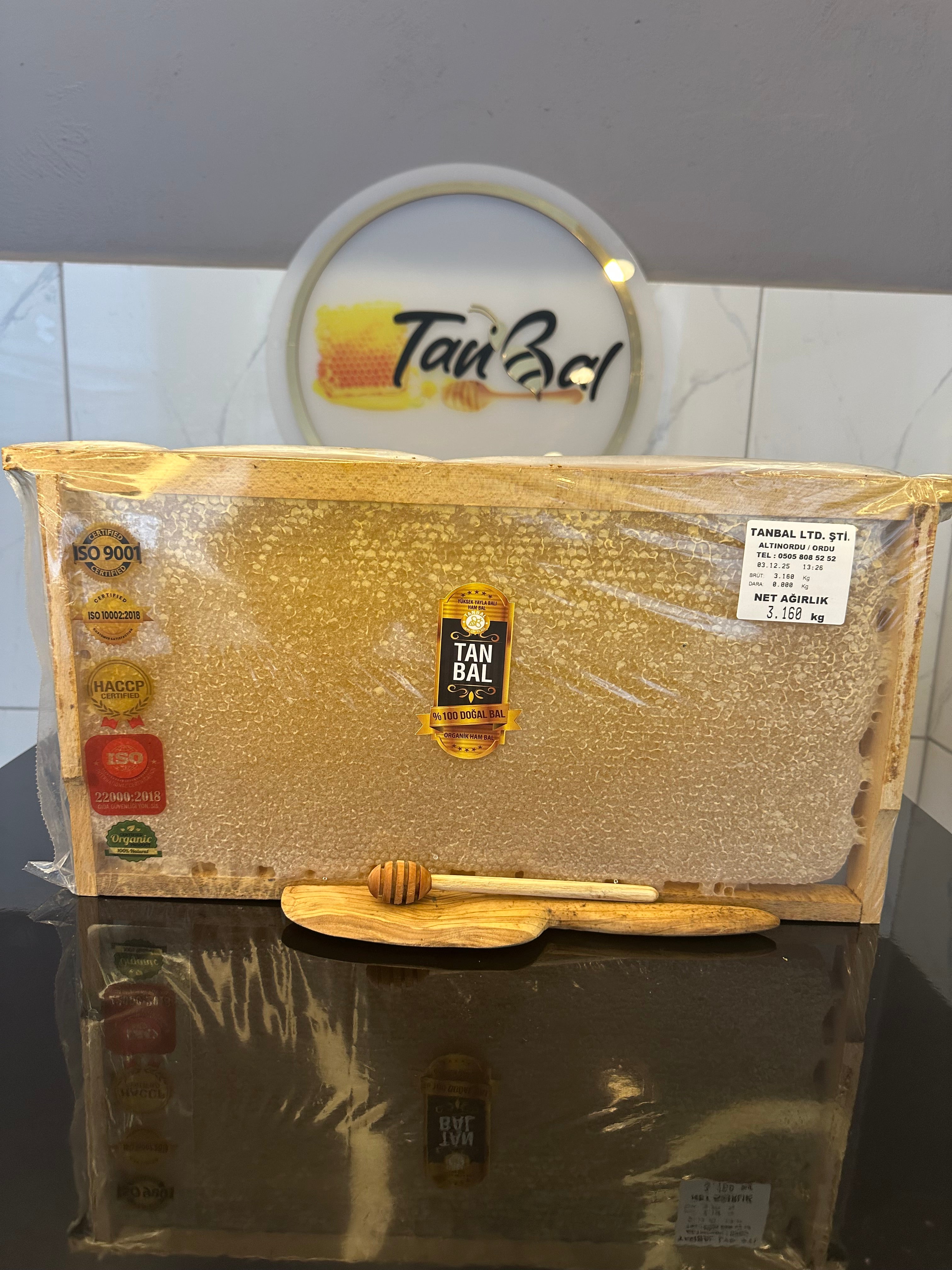 Tanbal Sarı Seri Gurme Petekli Çerçeve Bal (Az Polenli)