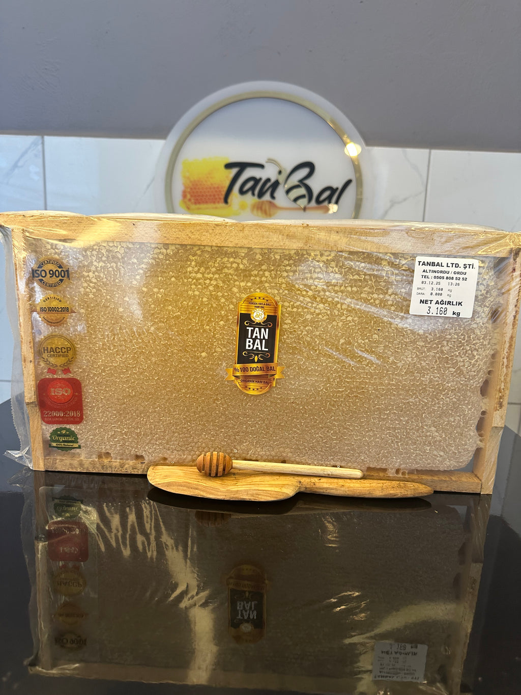 Organik Petekli Bal Sarı Renk Az Polenli Gurme Lezzet 2.6kg