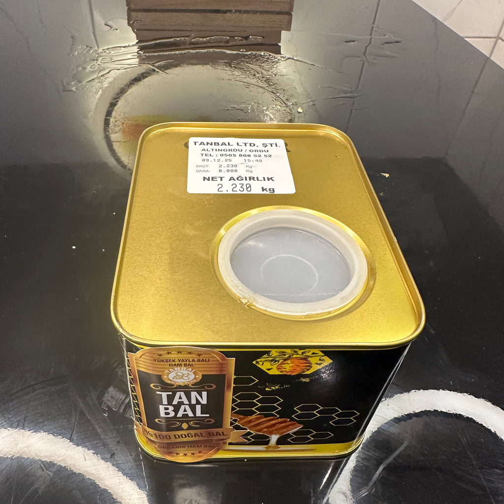 Tanbal Organik Süzme Bal 2 KG Orta Boy Teneke