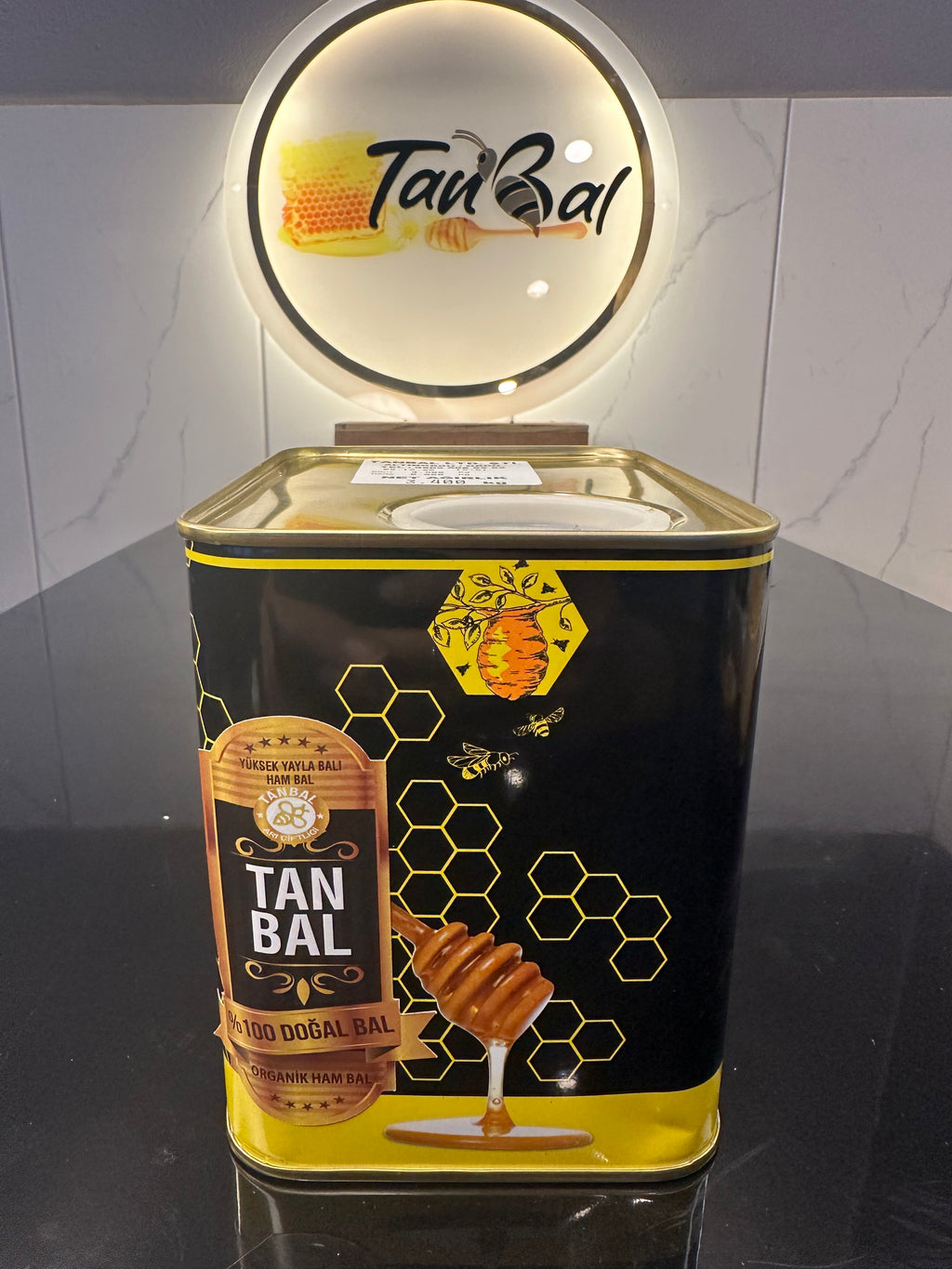 Tanbal Organik Süzme Bal 3 KG Büyük Boy Teneke