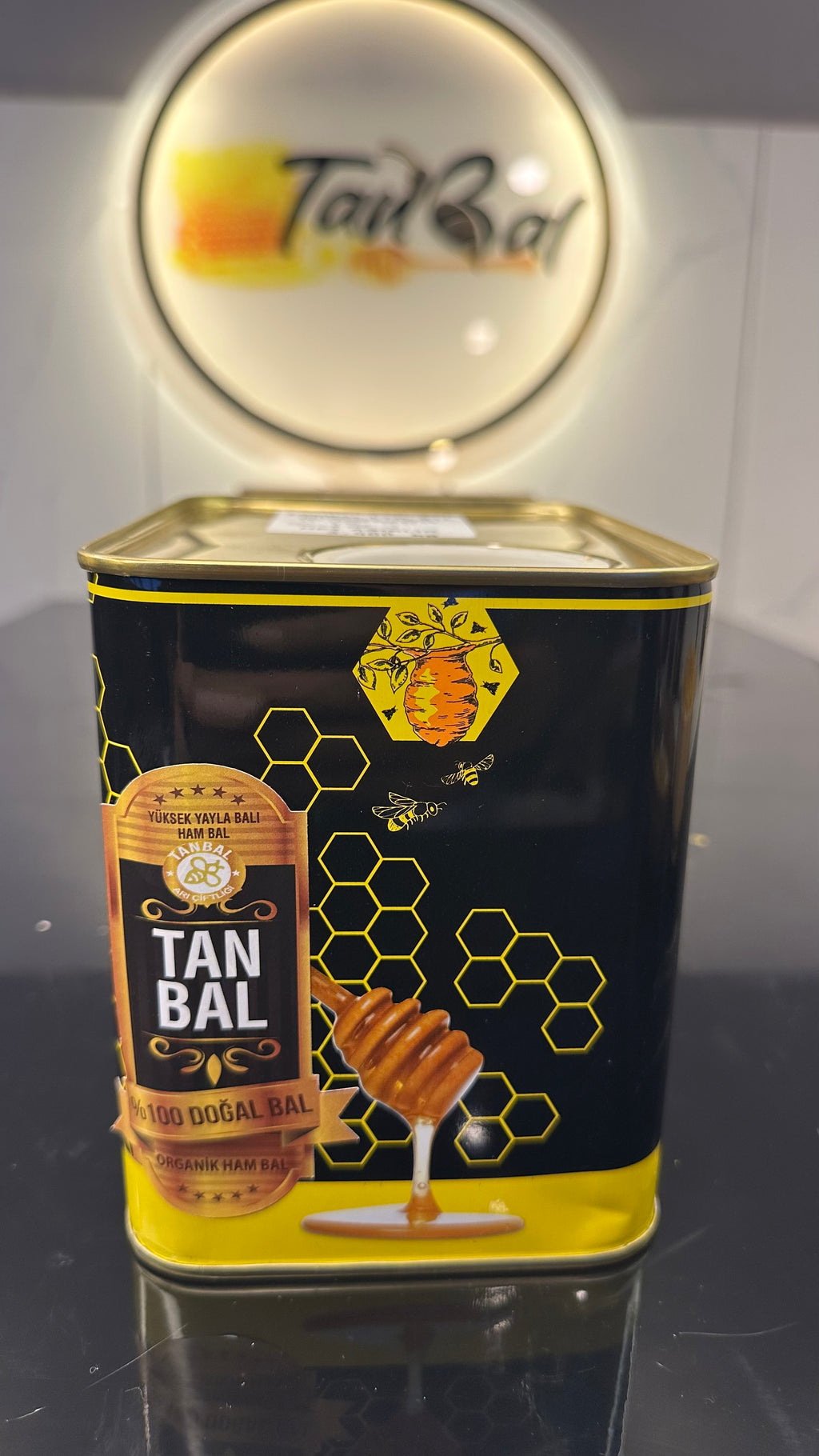 Tanbal Organik Süzme Bal 3 KG Büyük Boy Teneke