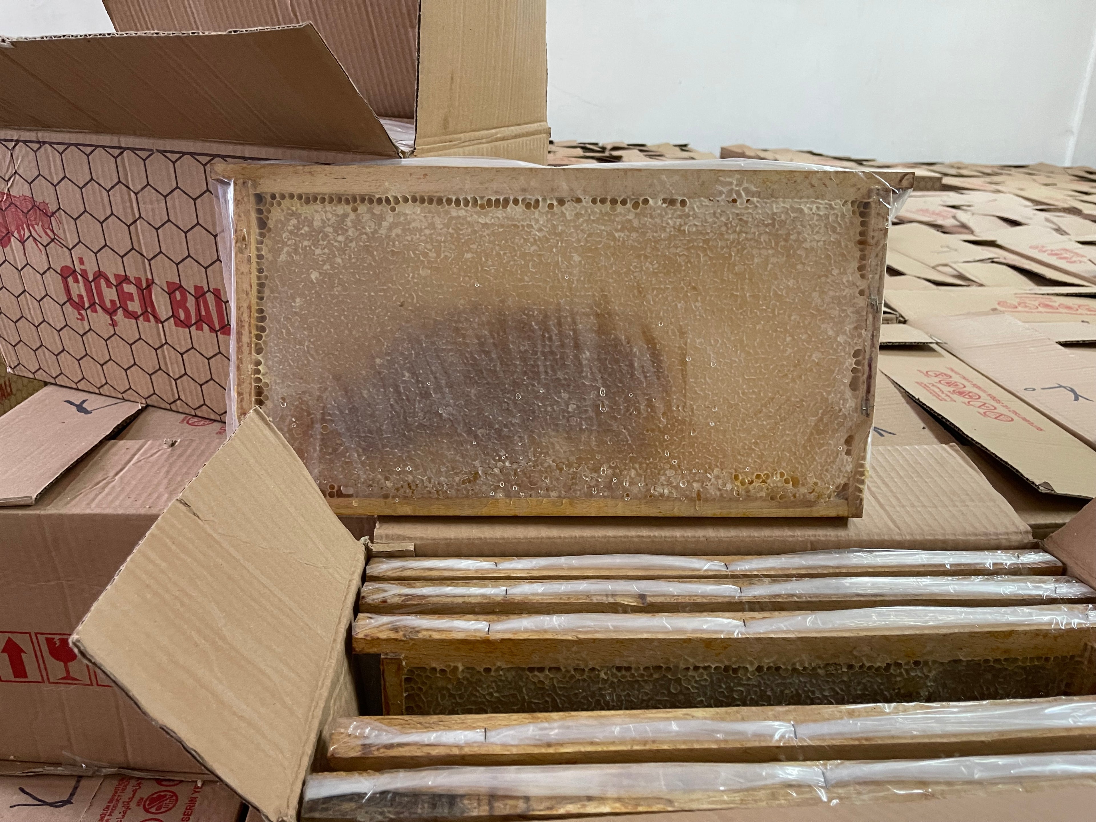 Tanbal Kırmızı Seri Orta Polenli Petekli Çerçeve Bal