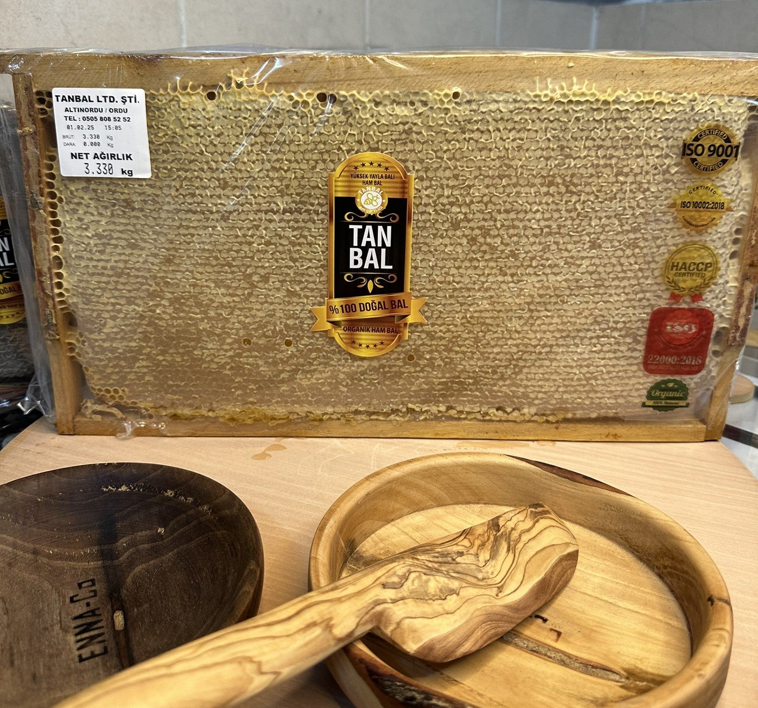 Organik Petekli Bal Sarı Renk Az Polenli Gurme Lezzet 2.6kg