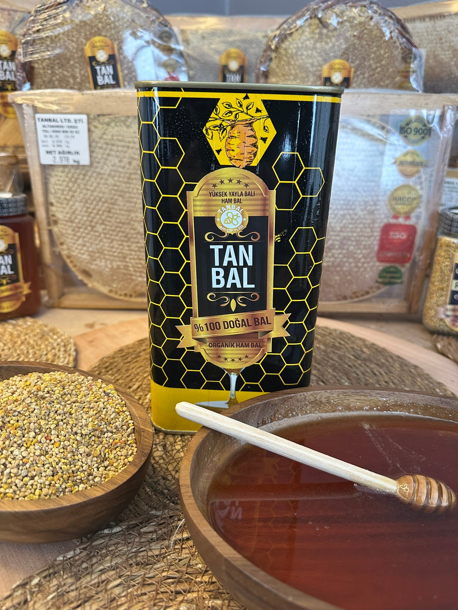 Tanbal Organik Süzme Bal 5 KG Teneke (Mutfak Boy)