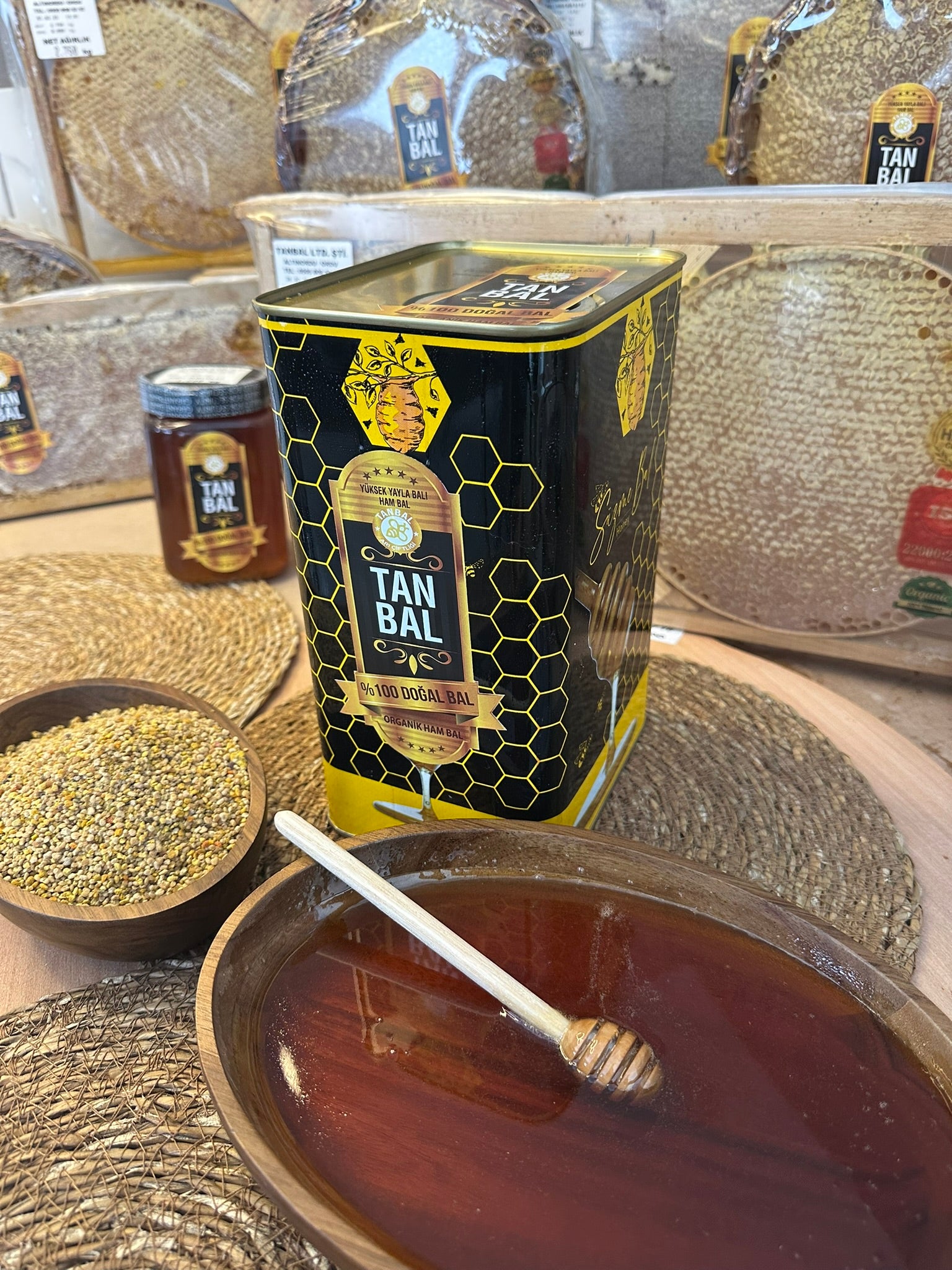 Tanbal Organik Süzme Bal 5 KG Teneke (Mutfak Boy)