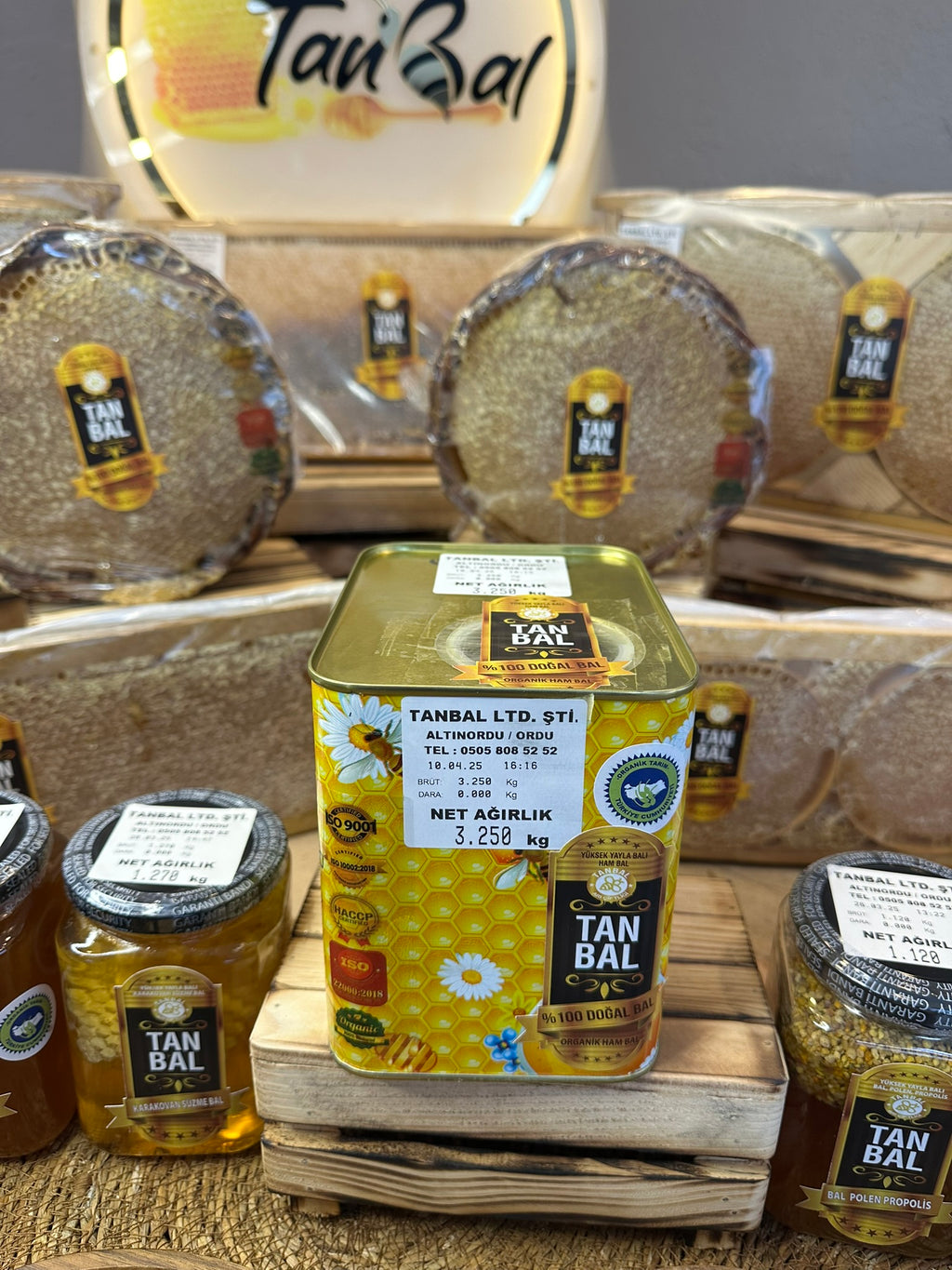 Tanbal Organik Süzme Bal 3 KG Büyük Boy Teneke