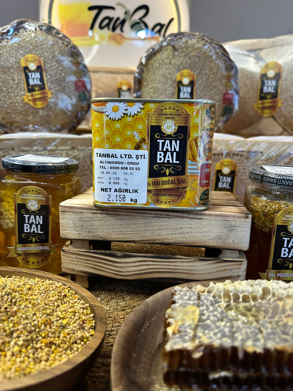 Tanbal Organik Süzme Bal 2 KG Orta Boy Teneke