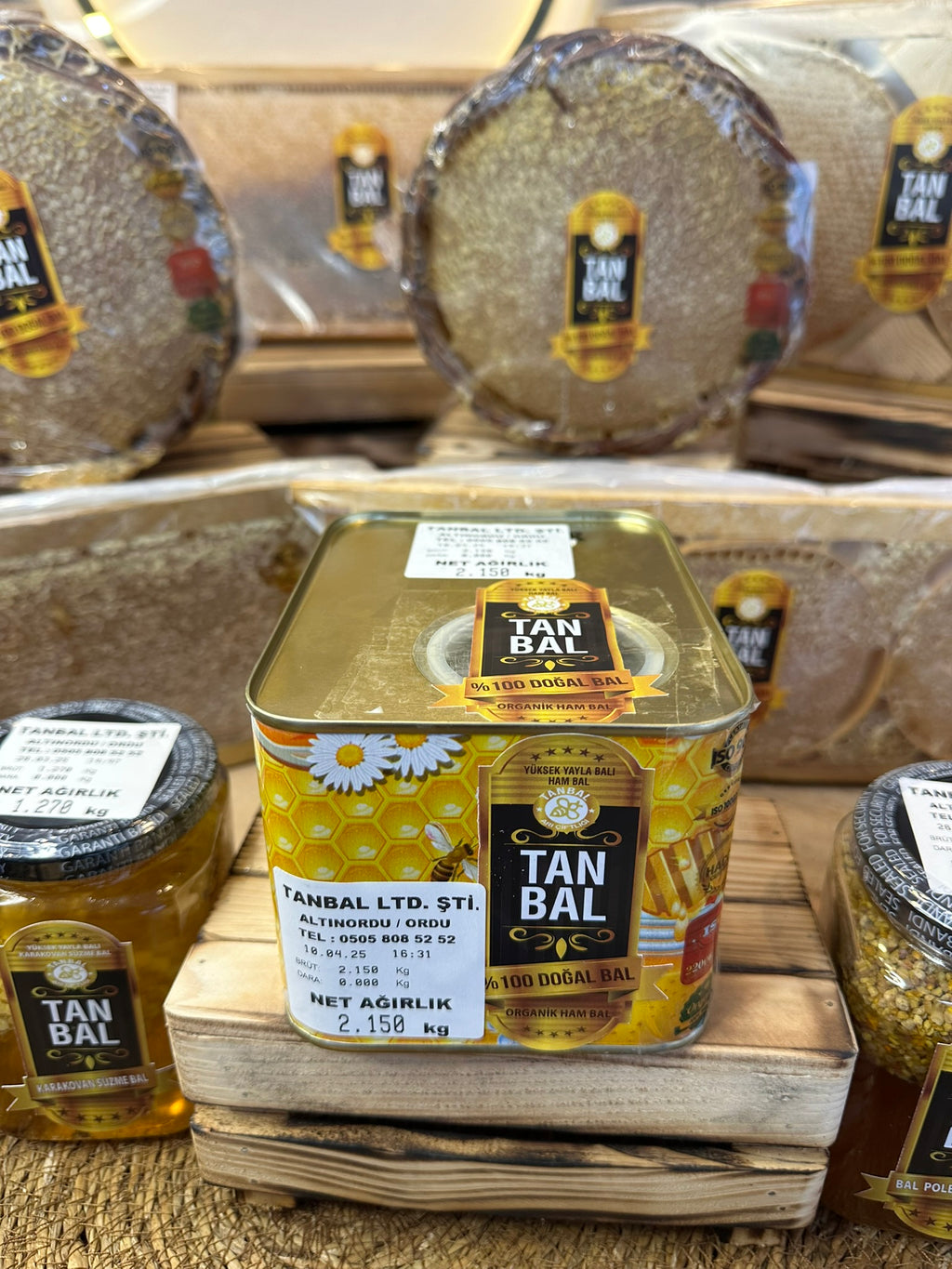 Tanbal Organik Süzme Bal 2 KG Orta Boy Teneke