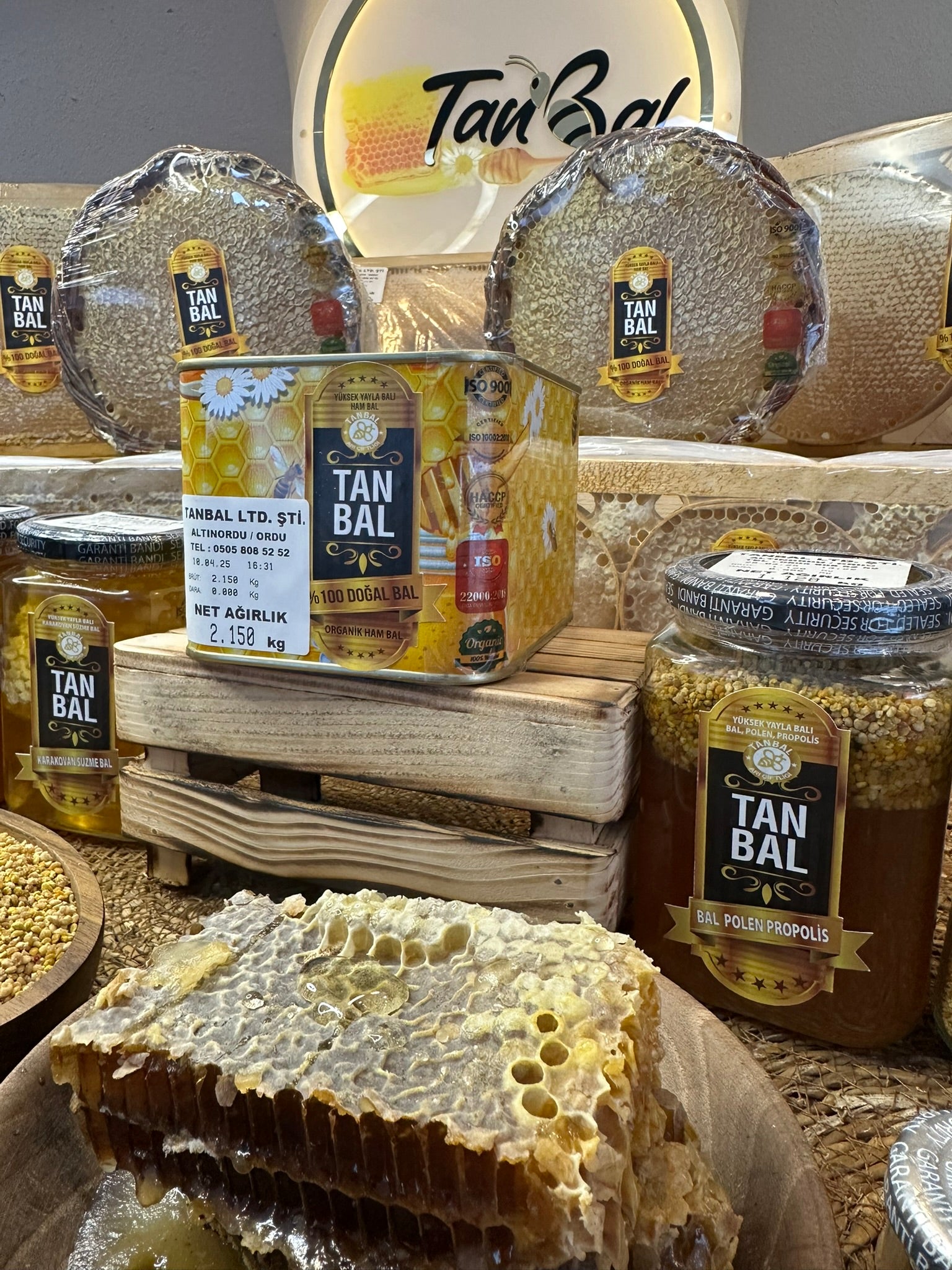 Tanbal Organik Süzme Bal 2 KG Orta Boy Teneke