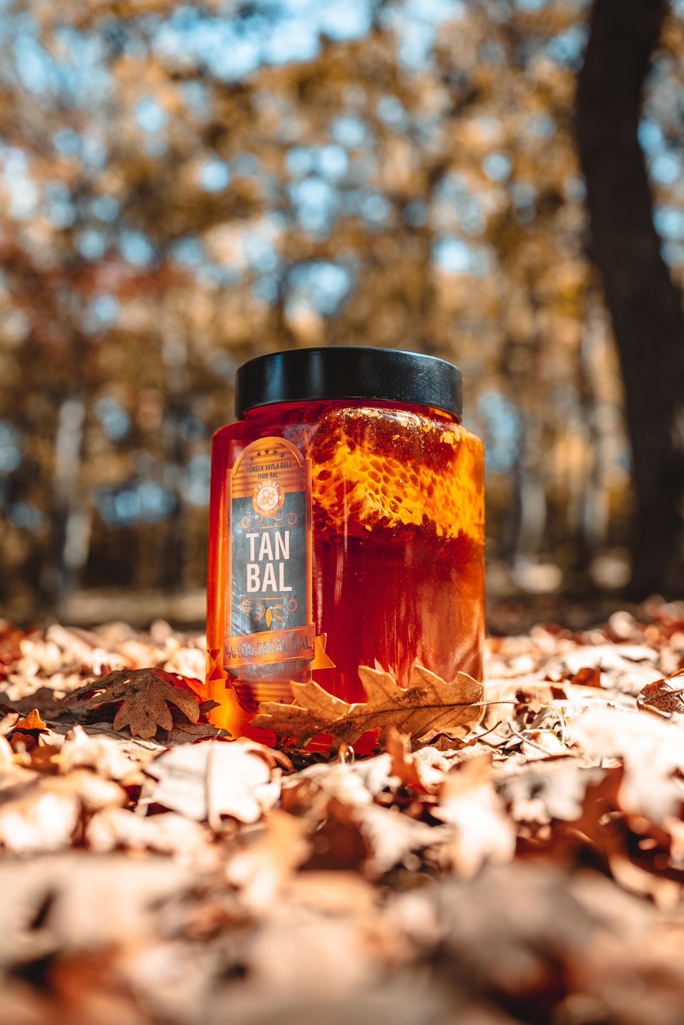 Tanbal Petekli Süzme Bal 1 KG Cam Kavanoz